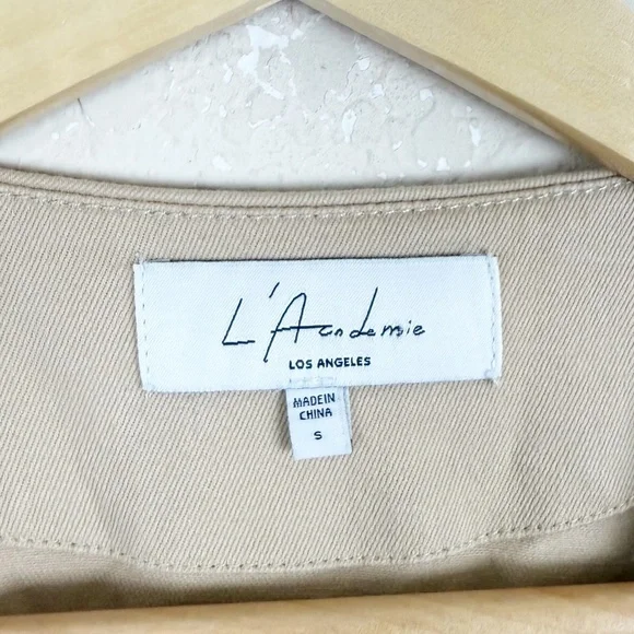 L' Academie Tan Zip Up Jumpsuit Size Small